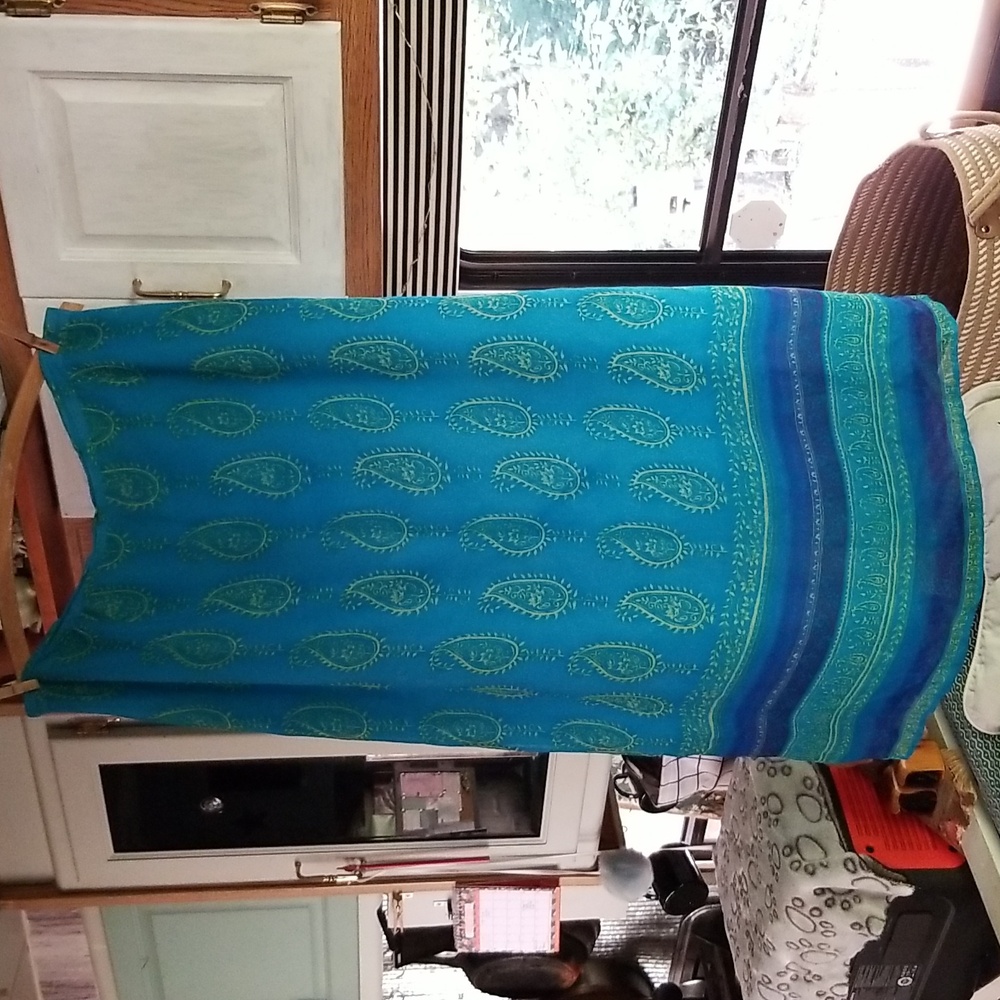 Sz 18/20 Paisley Silk Maxi Skirt
